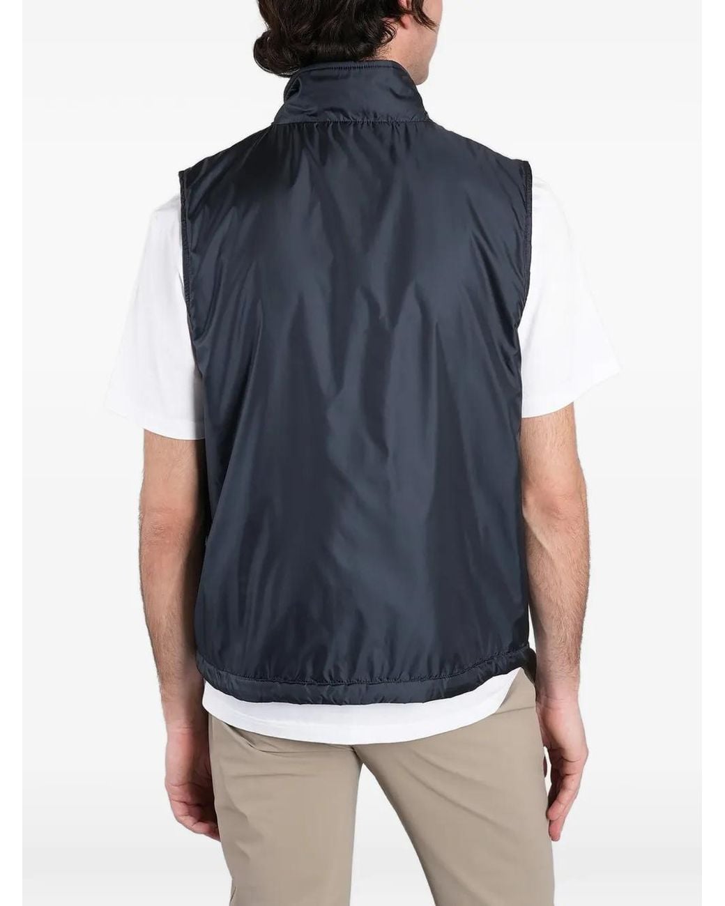 Aspesi Blue Vernes High-Neck Gilet for men