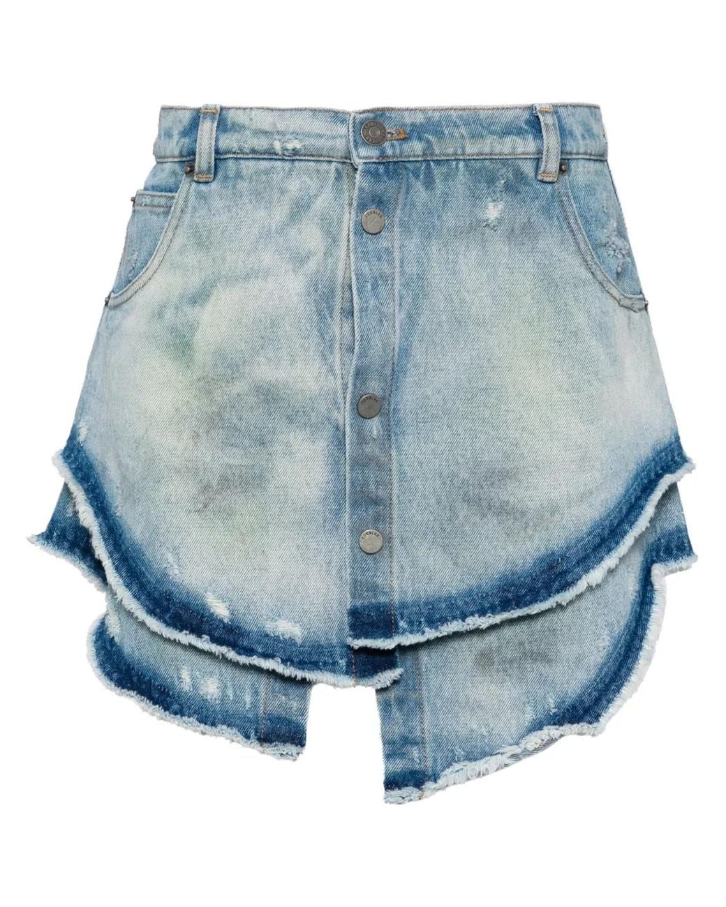 Egonlab Blue Layered Denim Skirt
