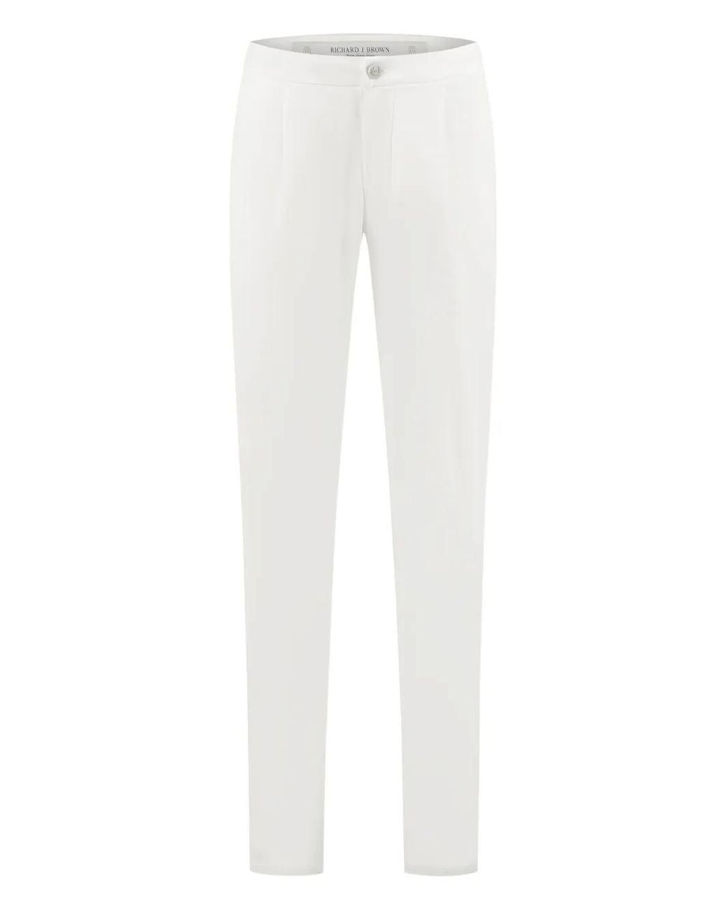 richard j. brown White Cotton Trousers for men