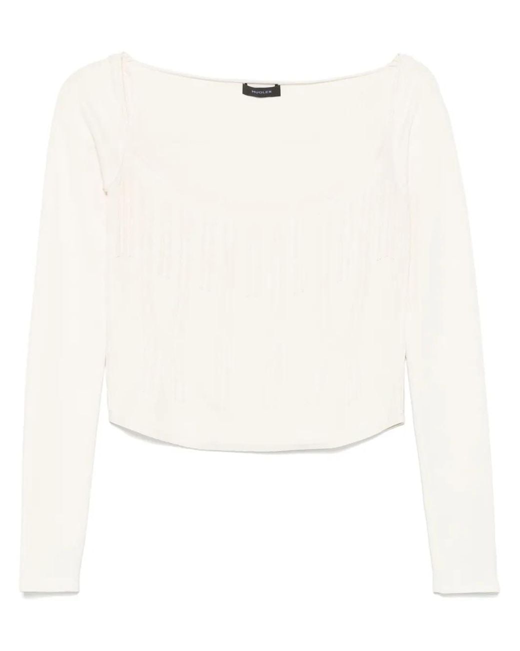 Mugler White Boning-Detail Sweater