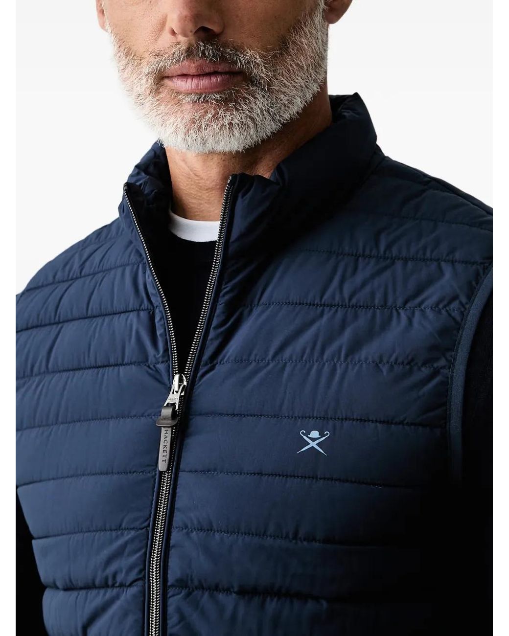 Chaleco Acolchado Con Logo Bordado Hackett de hombre de color Blue