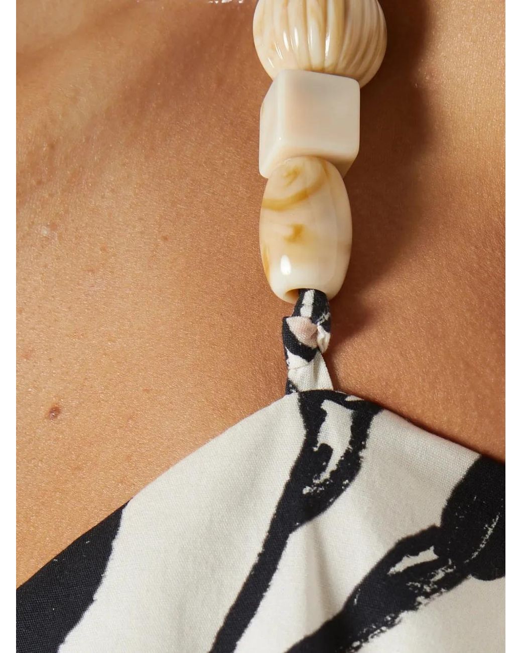 PATBO White Iris Floral Beaded-Strap Top