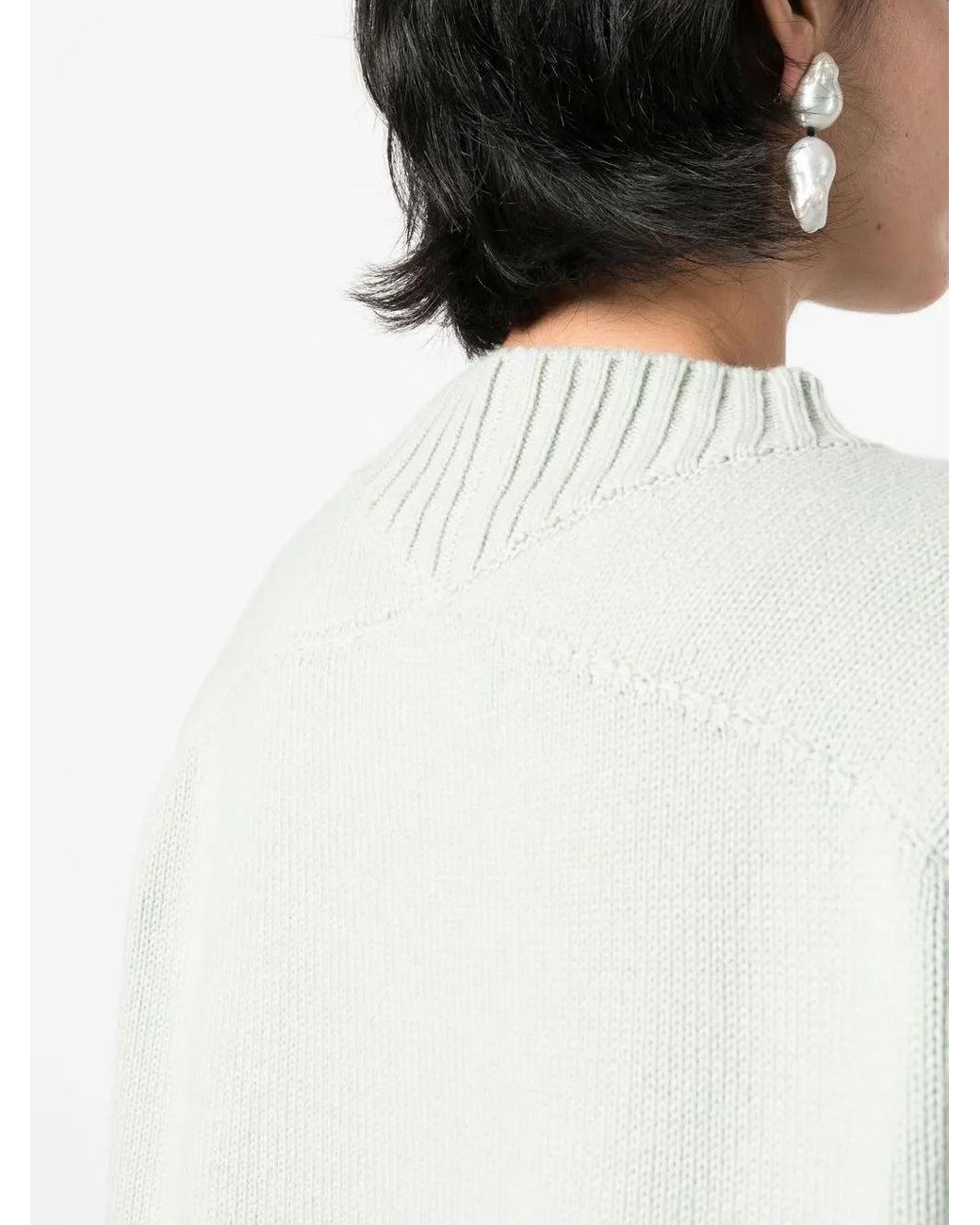 Jil Sander Green Fine Knit Cotton-Cashmere Jumper
