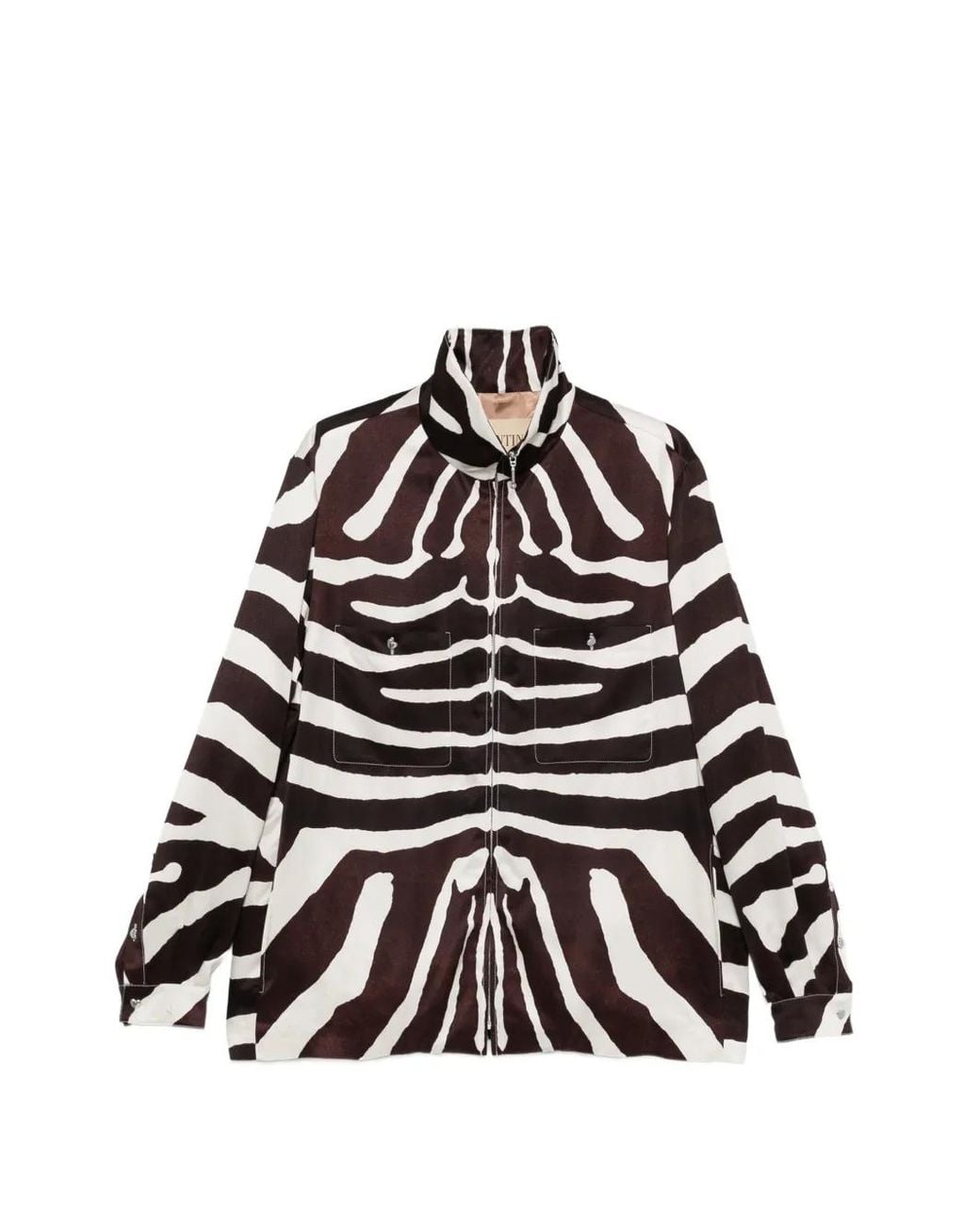 Valentino Garavani White Zebra-Pattern Zip Jacket for men