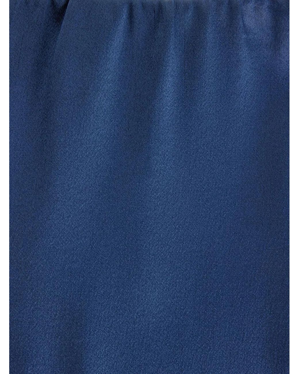 AMI Blue High-Waisted Satin Trousers