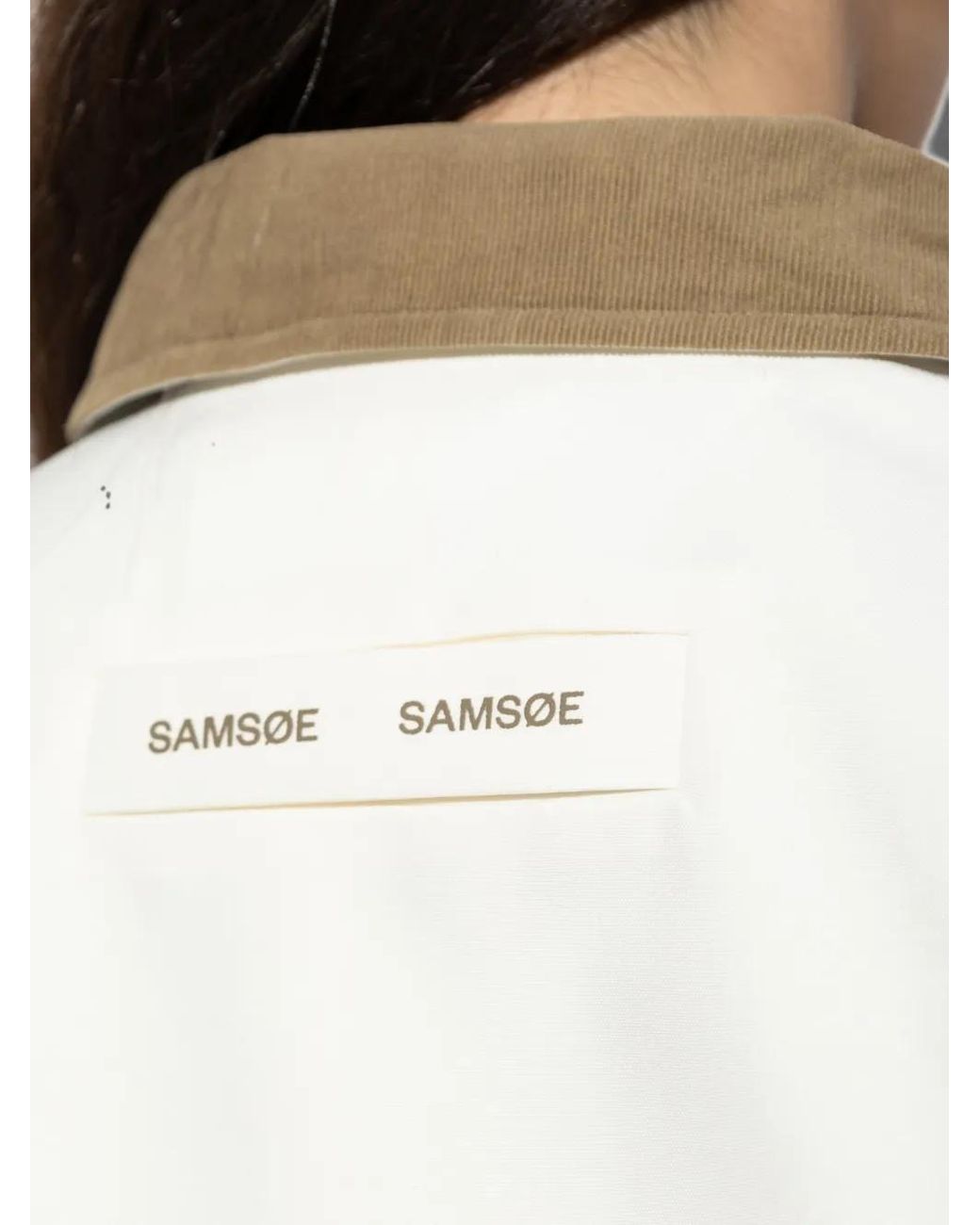 Samsøe & Samsøe White Sarobinson Corduroy-Collar Jacket