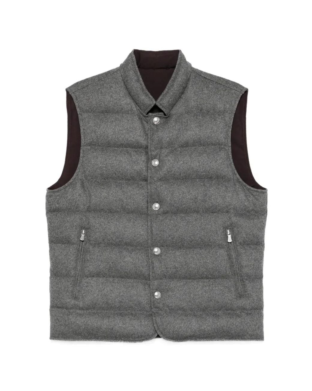 Eleventy Gray Reversible Gilet for men