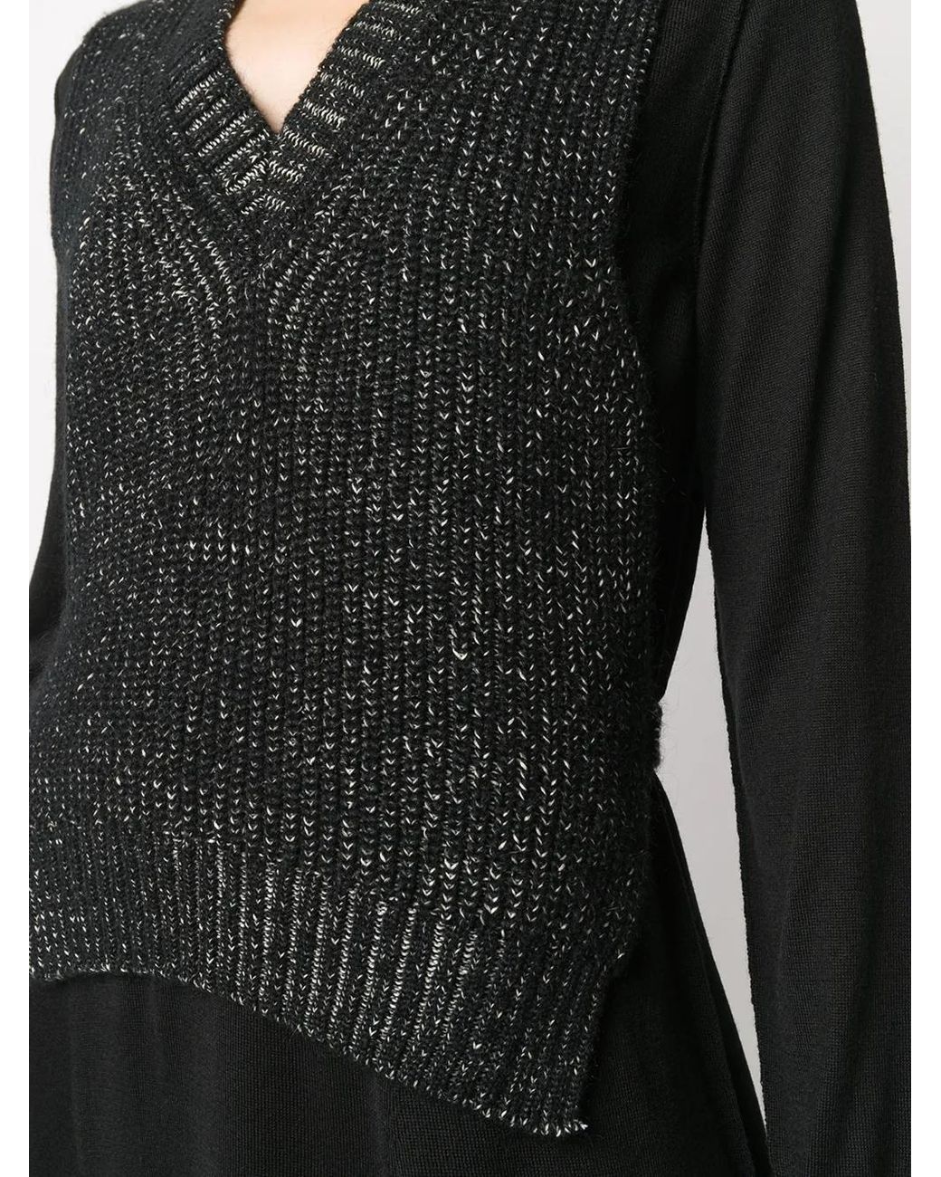 MM6 by Maison Margiela Black Spliced Bib Panel Dress