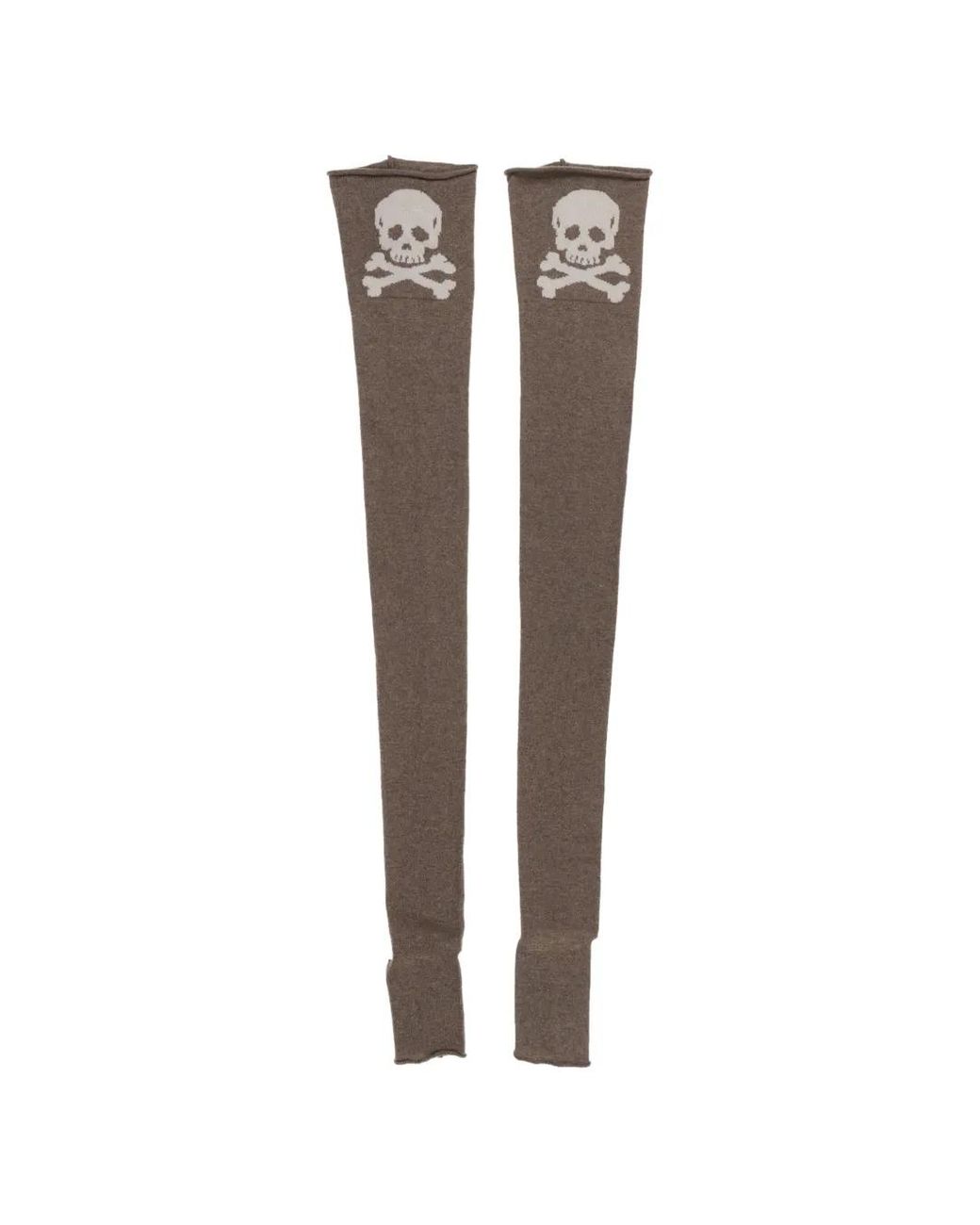 Ashley Williams White Skull-Intarsia Socks