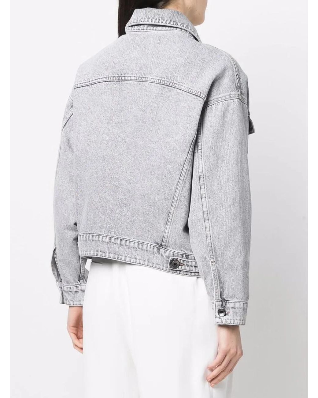 Brunello Cucinelli Gray Oversized Denim Jacket