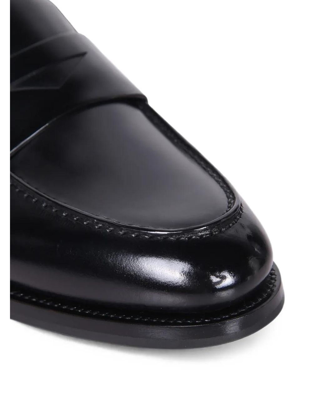 Santoni Black Mocassins En Cuir À Entaille Penny for men