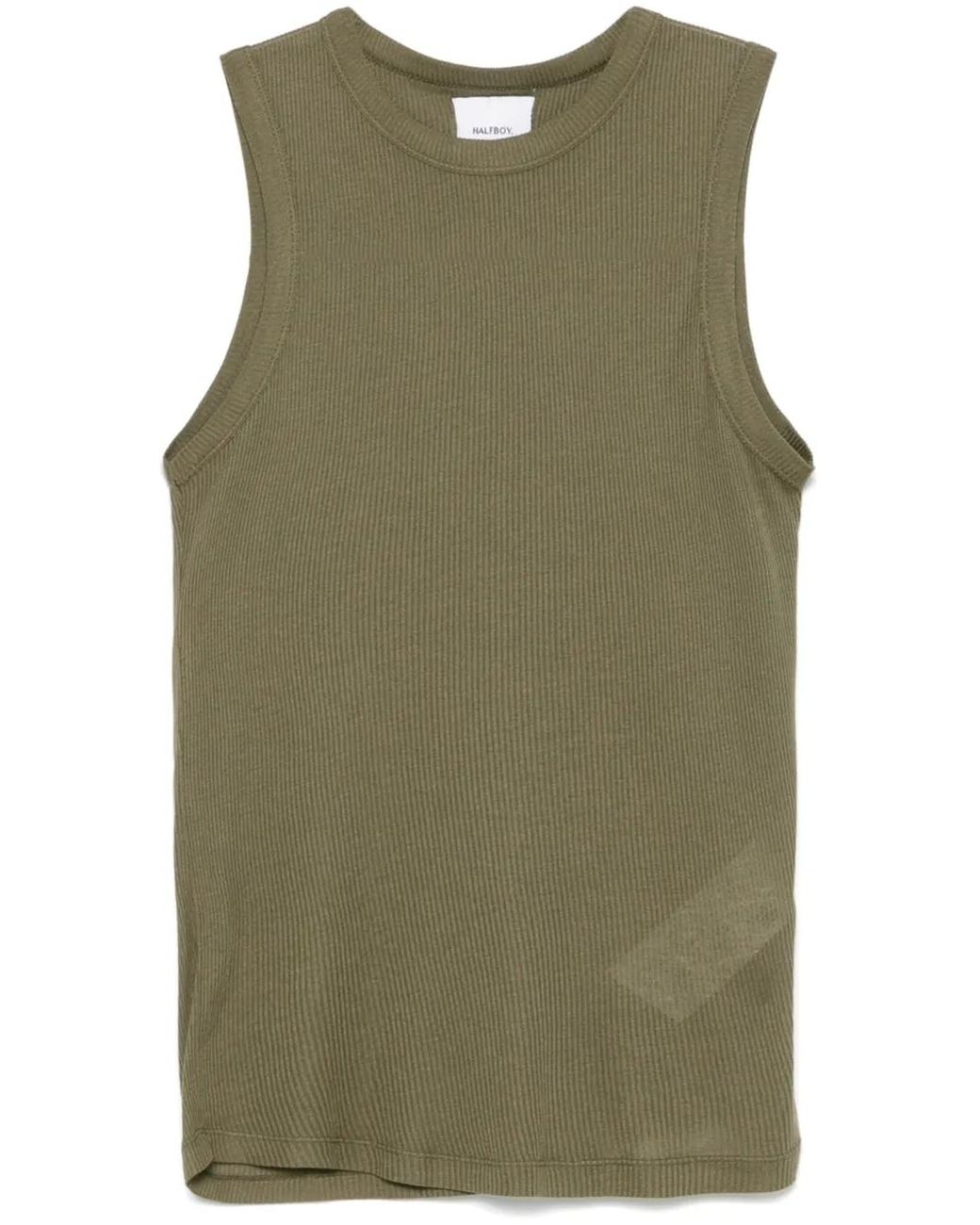 Halfboy Tanktop Met Logopatch in het Green