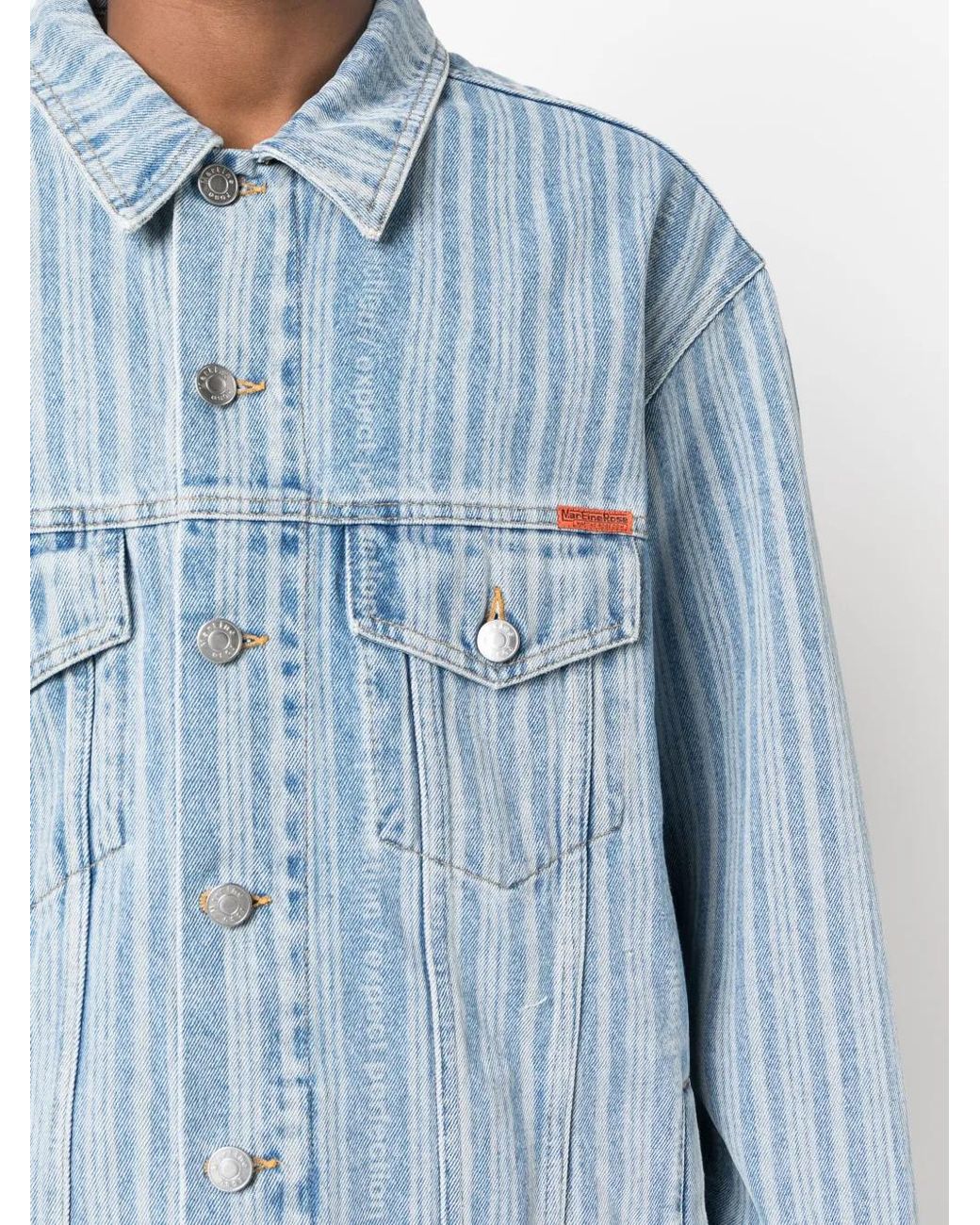 Martine Rose Blue Striped Denim Jacket for men