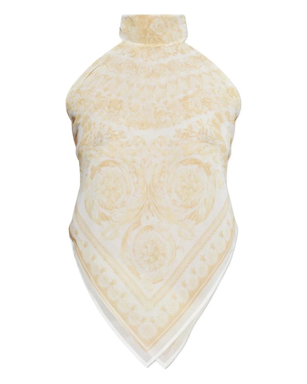 Versace Natural Top With 'Barocco' Pattern