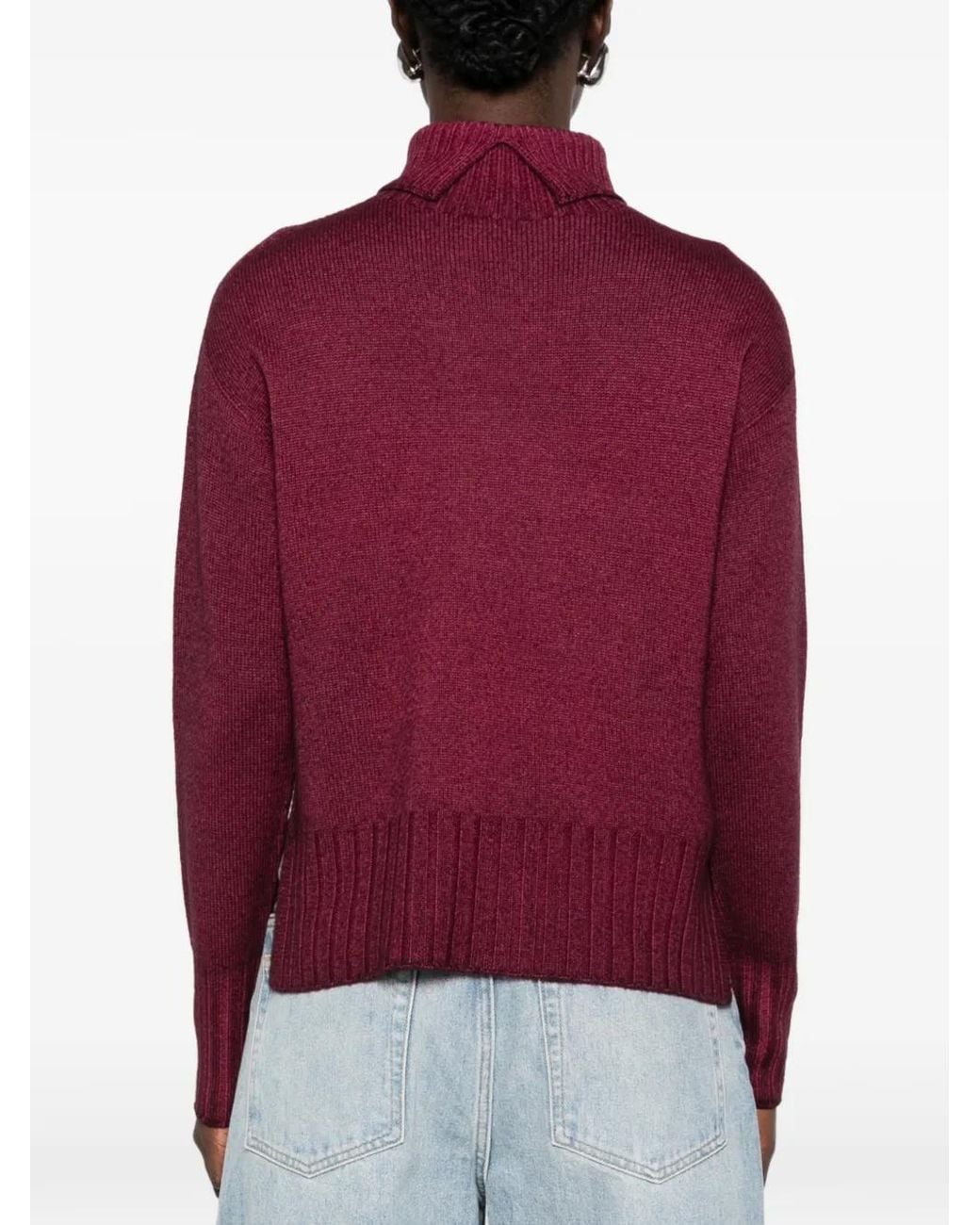 AROVESCIO Red Roll-Neck Sweater