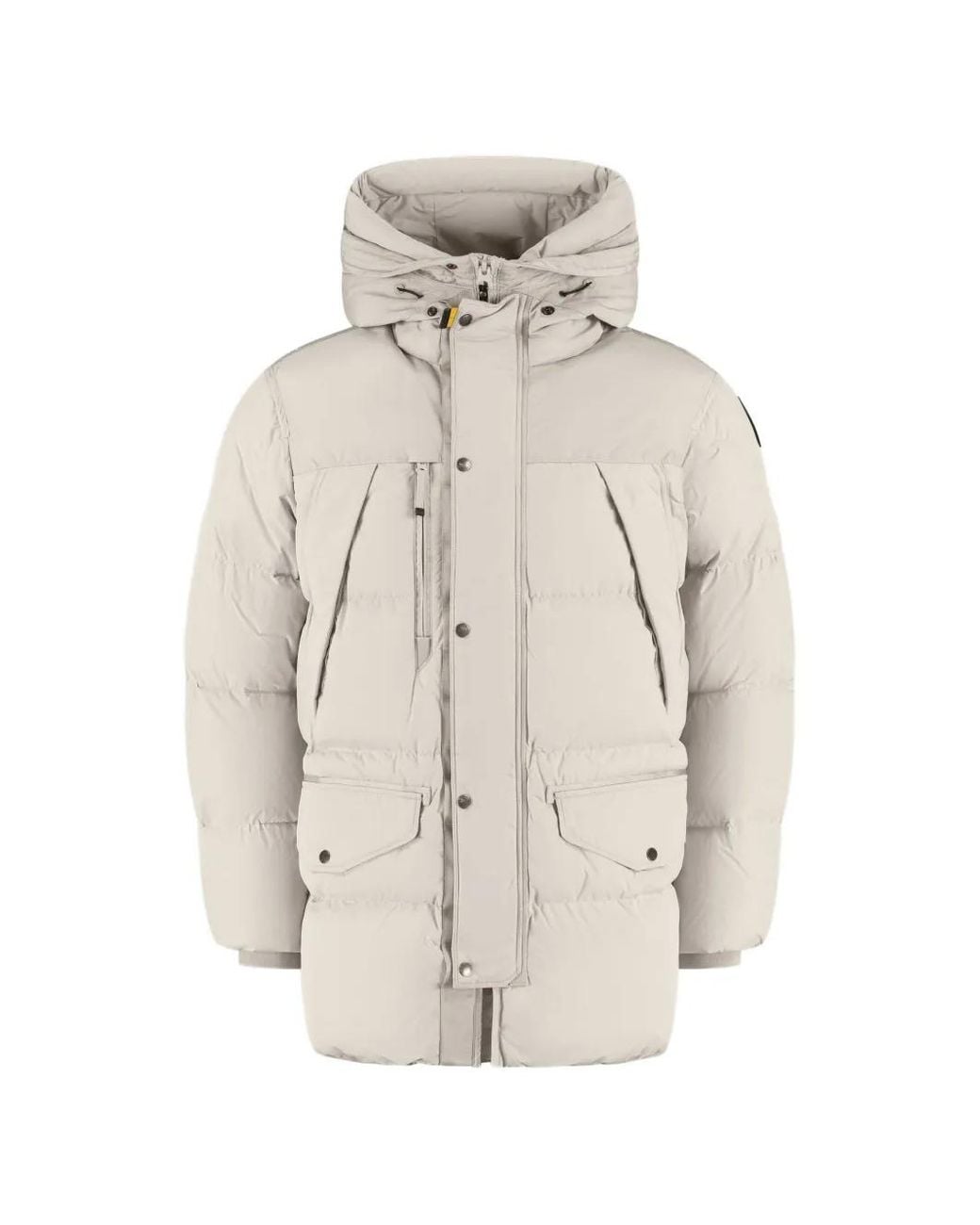 Parajumpers White Hooded Padded Coat for men