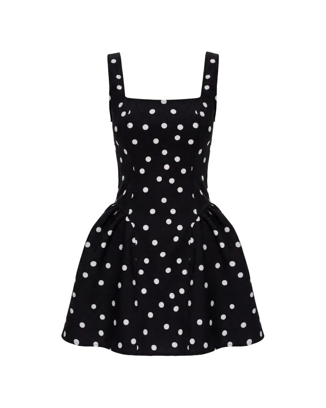 Hamza Black Polka-Dot Lace-Up Mini Dress