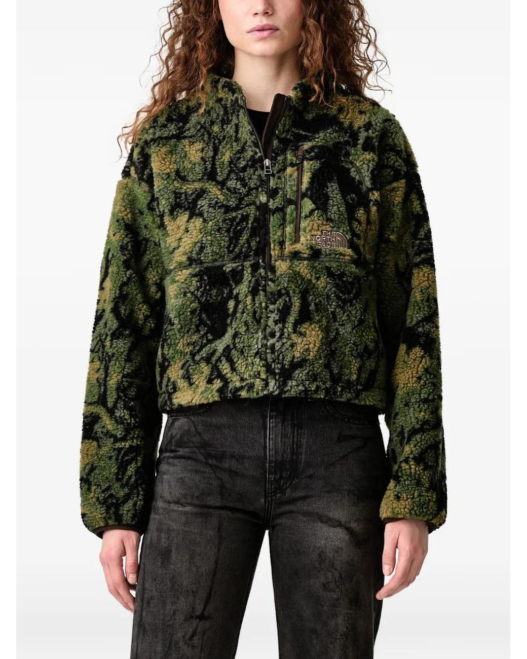 The North Face Black Fleece Zip-Up Cropped Jacket