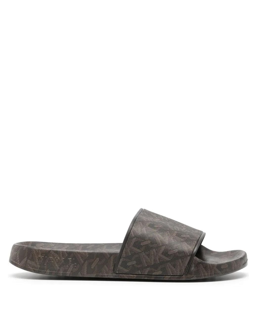 MICHAEL Michael Kors Gray Gilmore Logo-Print Slides