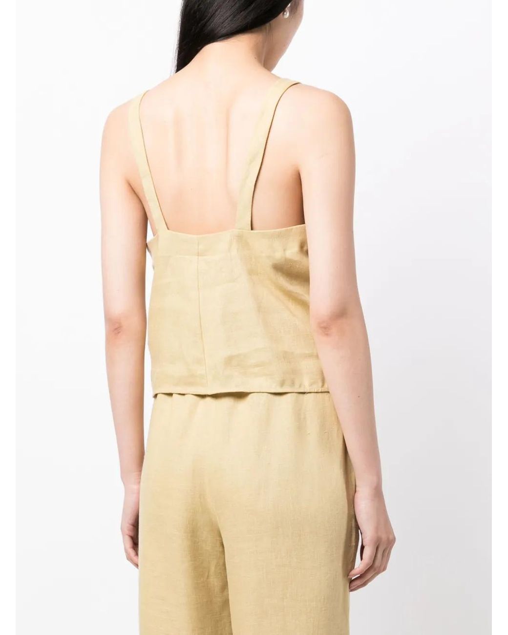 Nanushka Natural Linen Drawstring Top