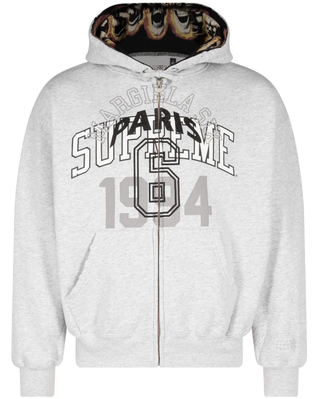 Supreme X Mm6 Maison Margiela Logo-Print Hoodie in Grey | Lyst Canada