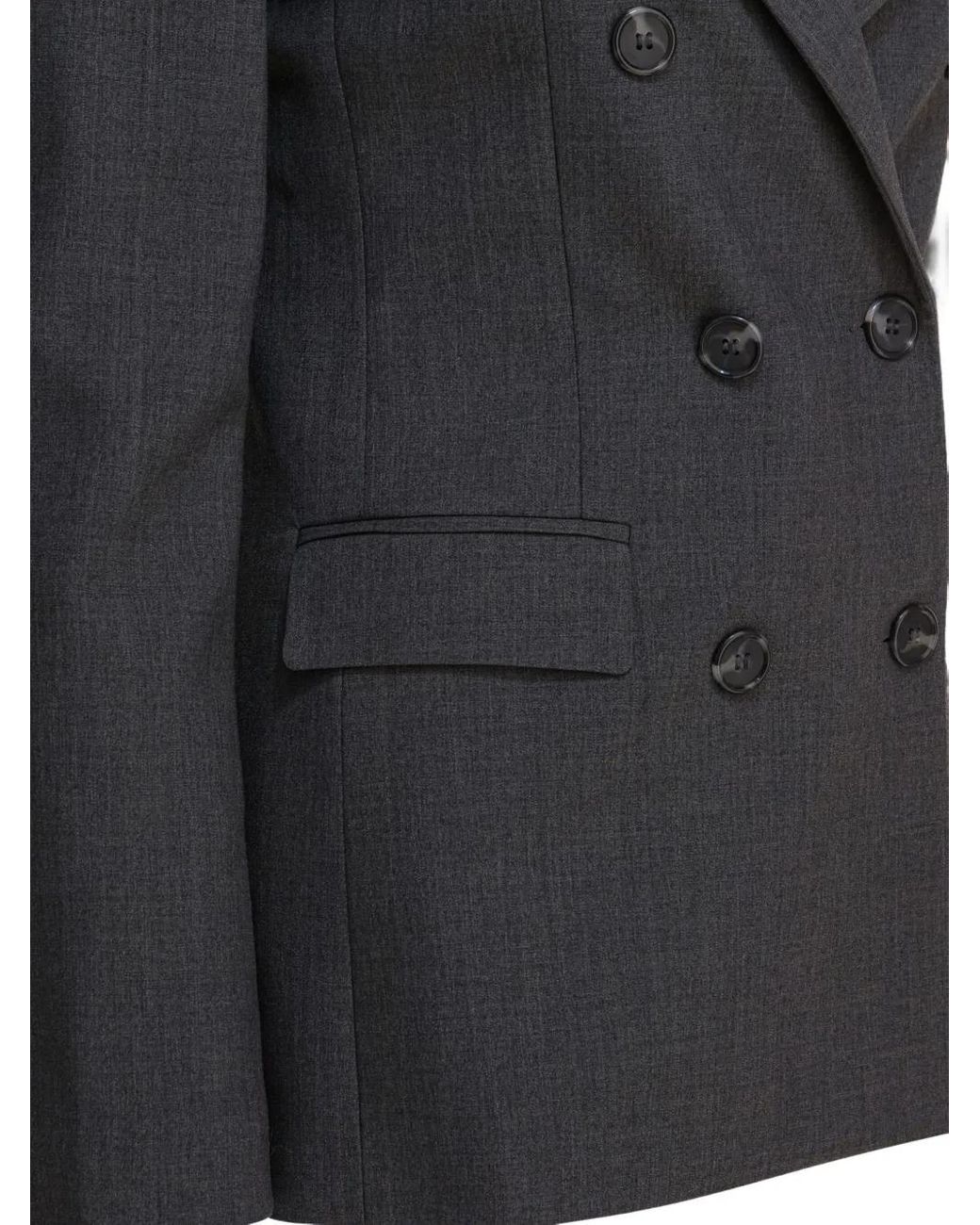 Semler Black Double-Breasted Pocketed Blazer