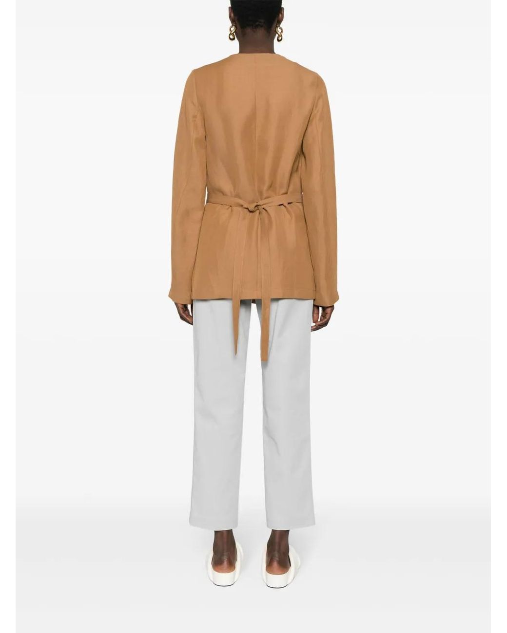 Fabiana Filippi Brown Wraparound Tied Jacket