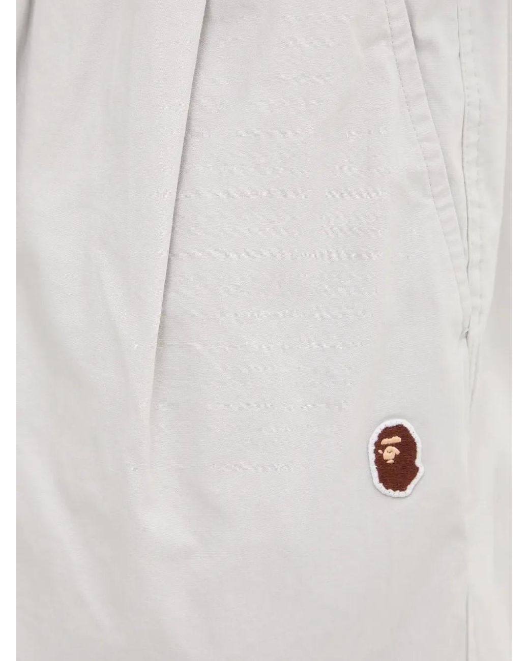 A Bathing Ape One Point Ctn Shorts Met Trekkoord in het Natural voor heren