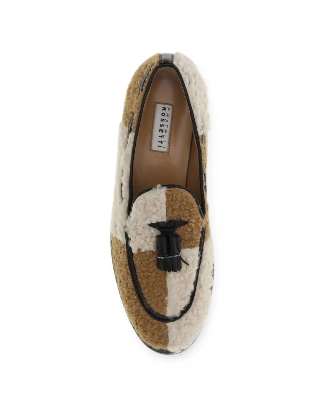 Fratelli Rossetti White Tassel-Detail Shearling Loafers
