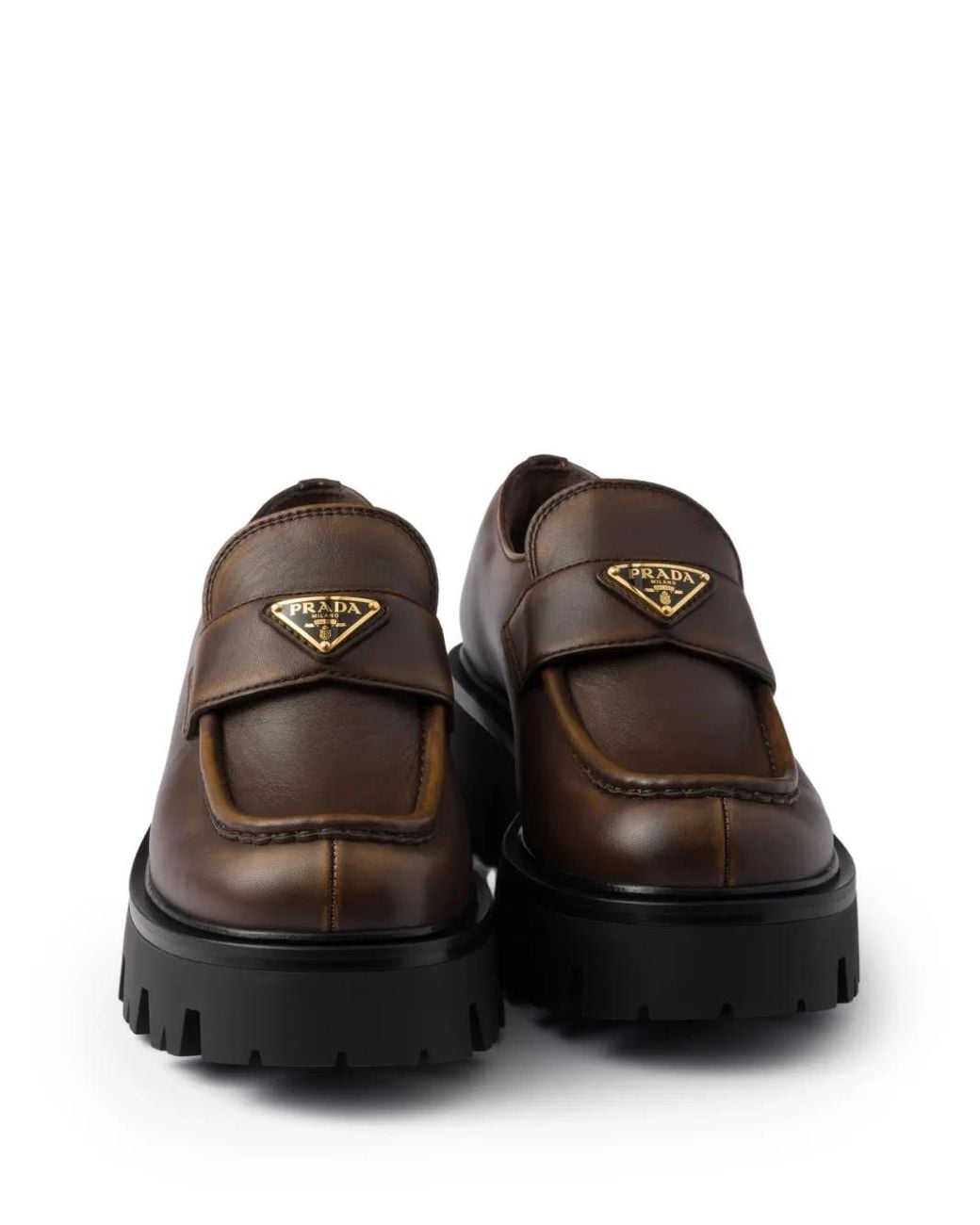 Prada Brown Leather Loafers