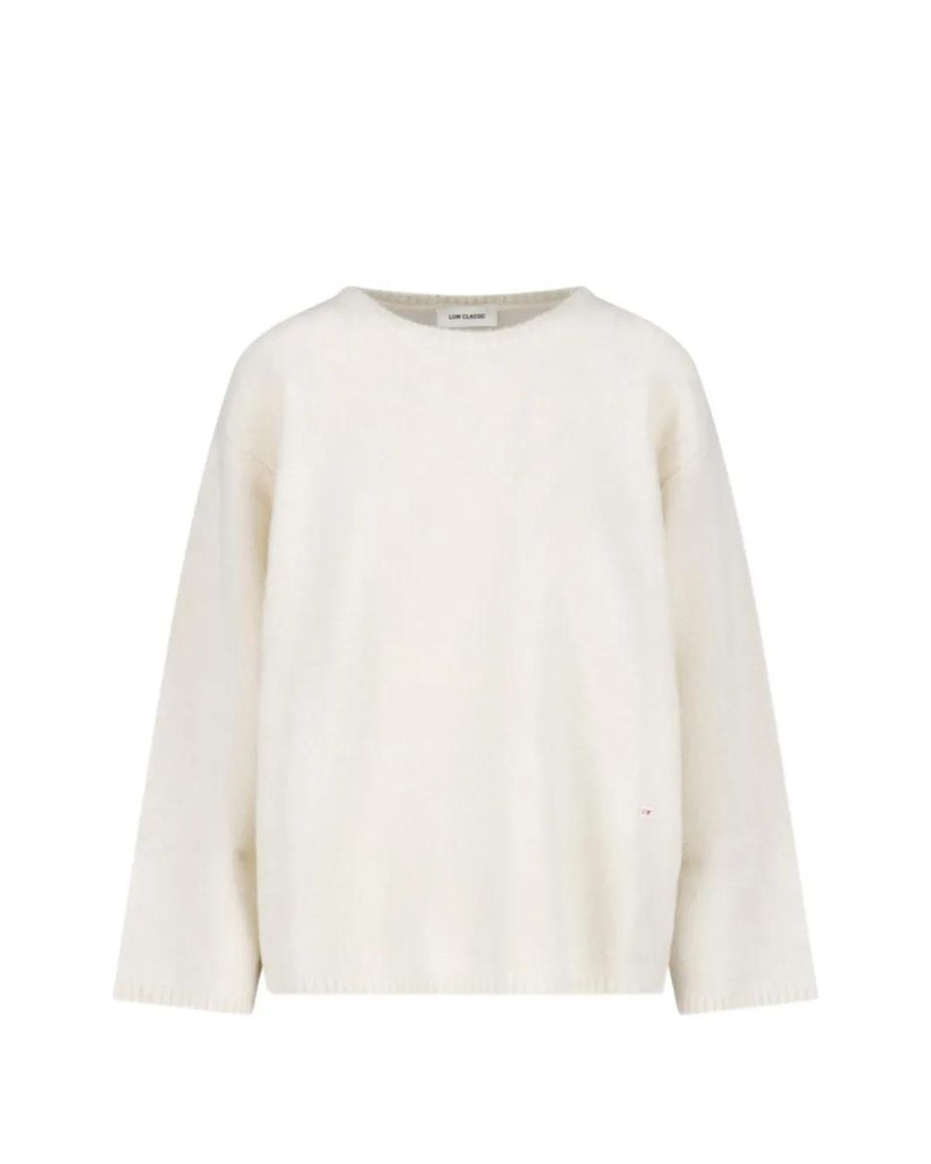 Low Classic White Logo-Patch Knitted Sweater