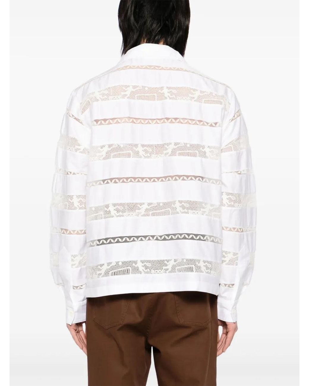 Camicia Con Pizzo di Bode in White da Uomo