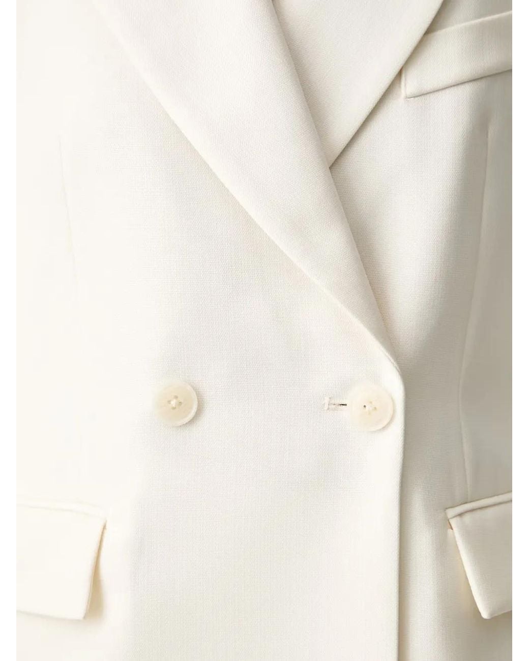 Anine Bing White Double-Breasted Peaked-Lapel Blazer