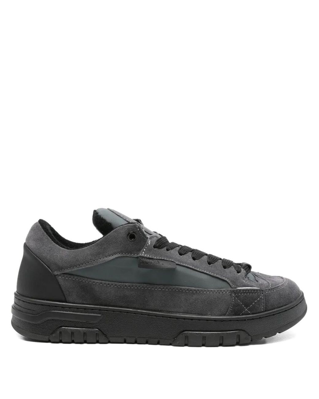 Santha Black Model 1 Cut Lace-Up Sneakers for men