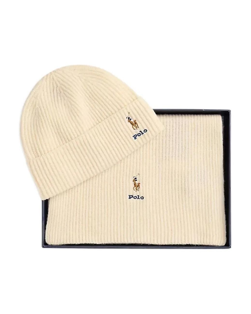 Polo Ralph Lauren Natural Polo Pony Wool Accessory Set