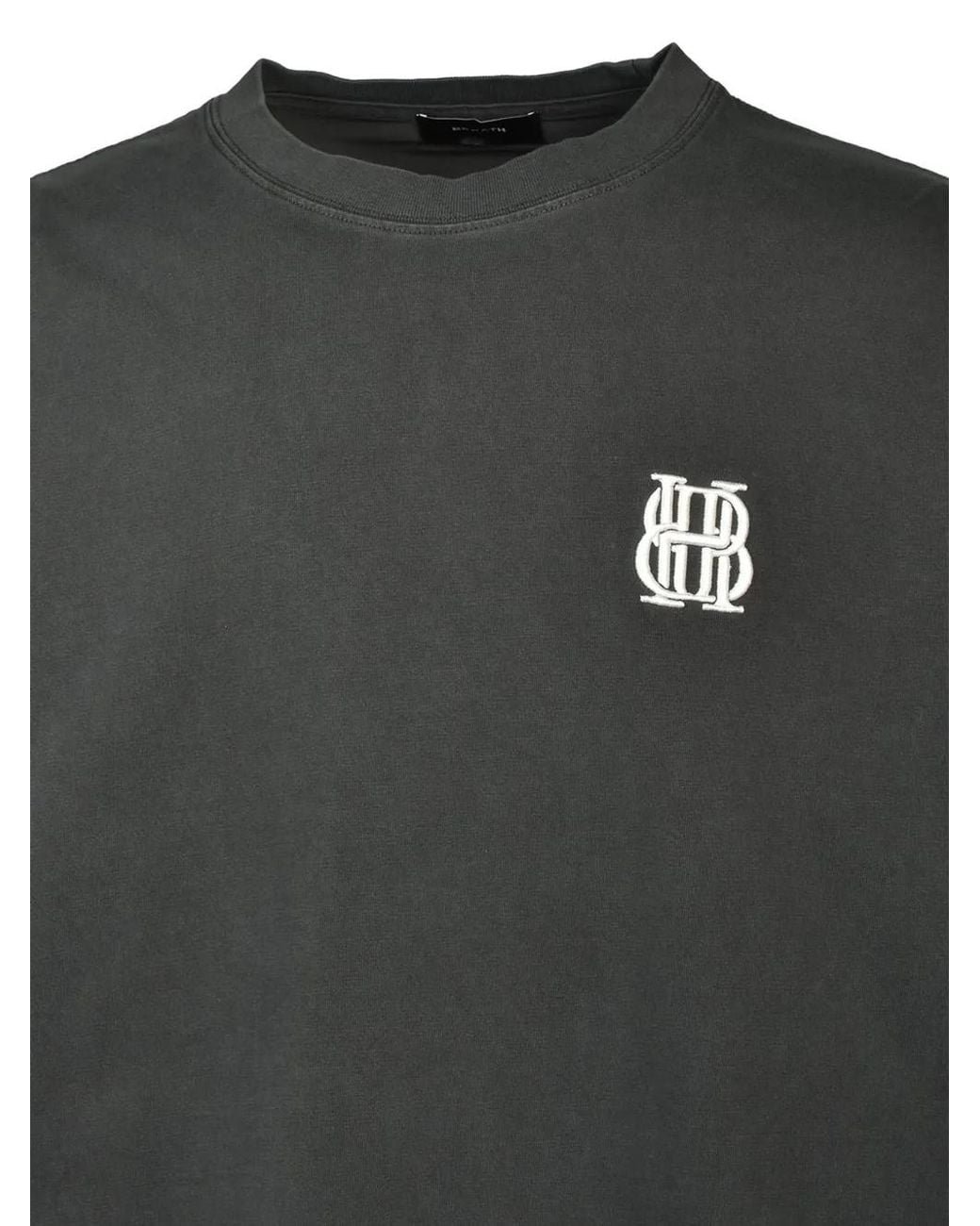 BREATH Gray Logo-Embroidered Long-Sleeve T-Shirt for men