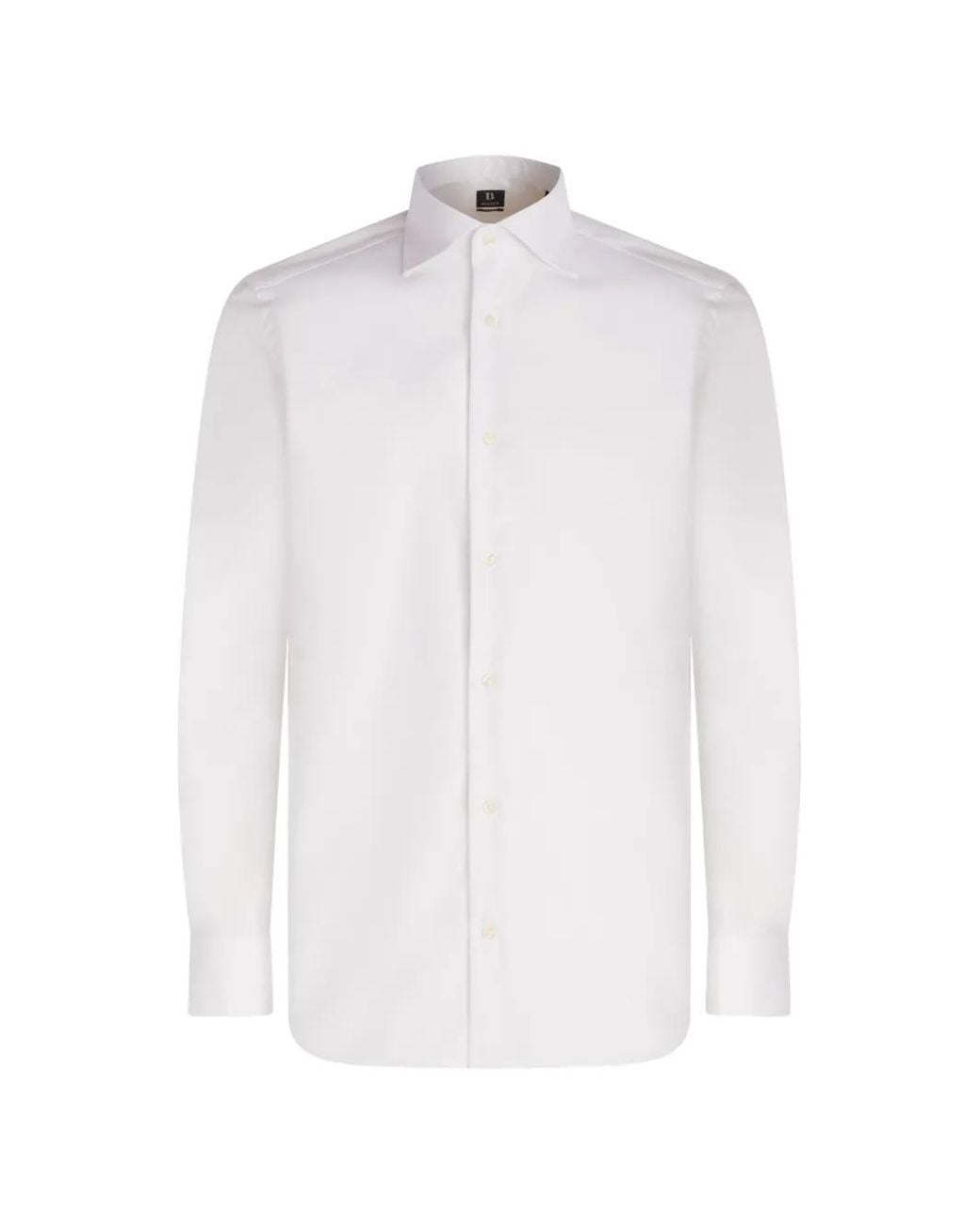 Boggi White Point-Collar Shirt for men