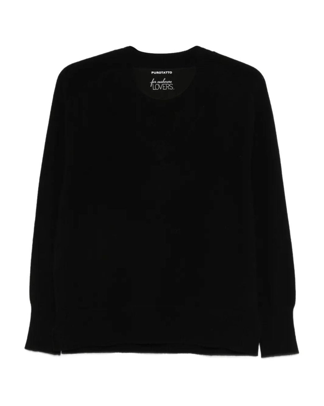 Purotatto Black V-Neck Sweater