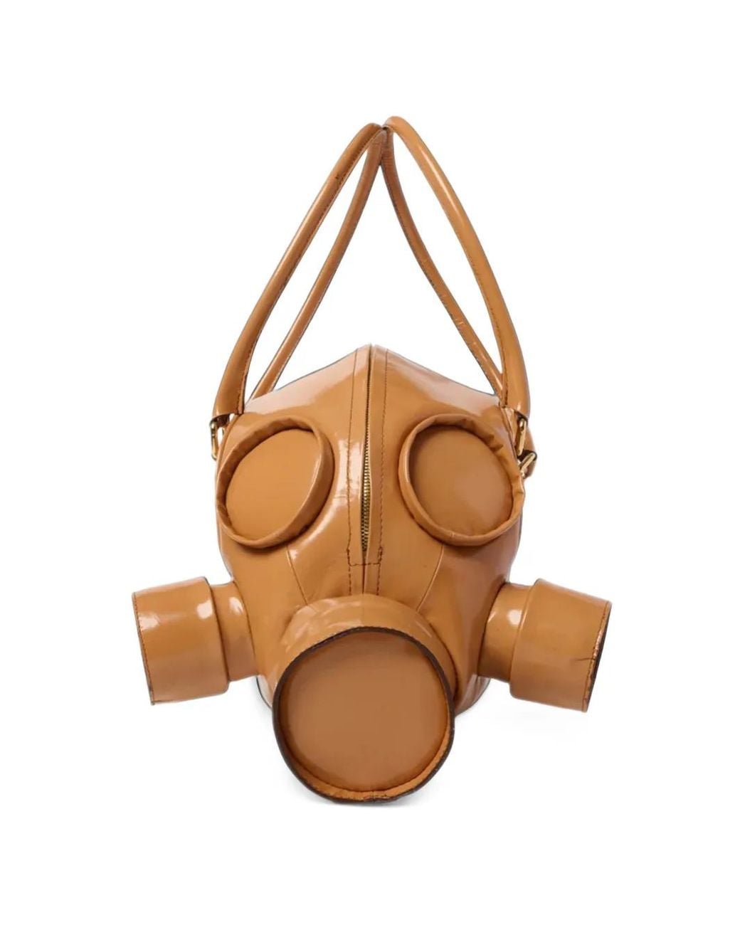 Doublet Brown Gas Mask Leather Tote Bag