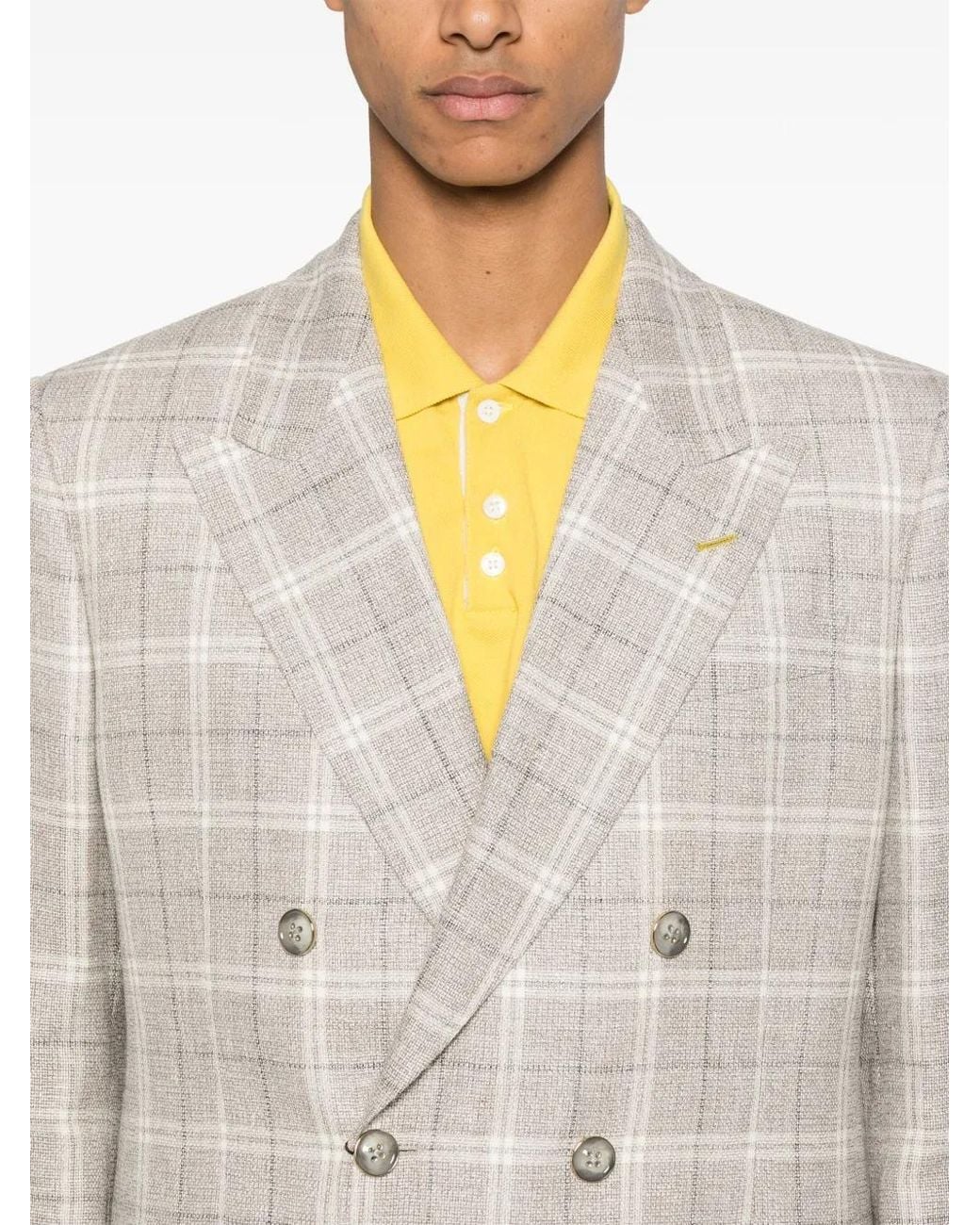 Etro White Blazer With Check Pattern for men