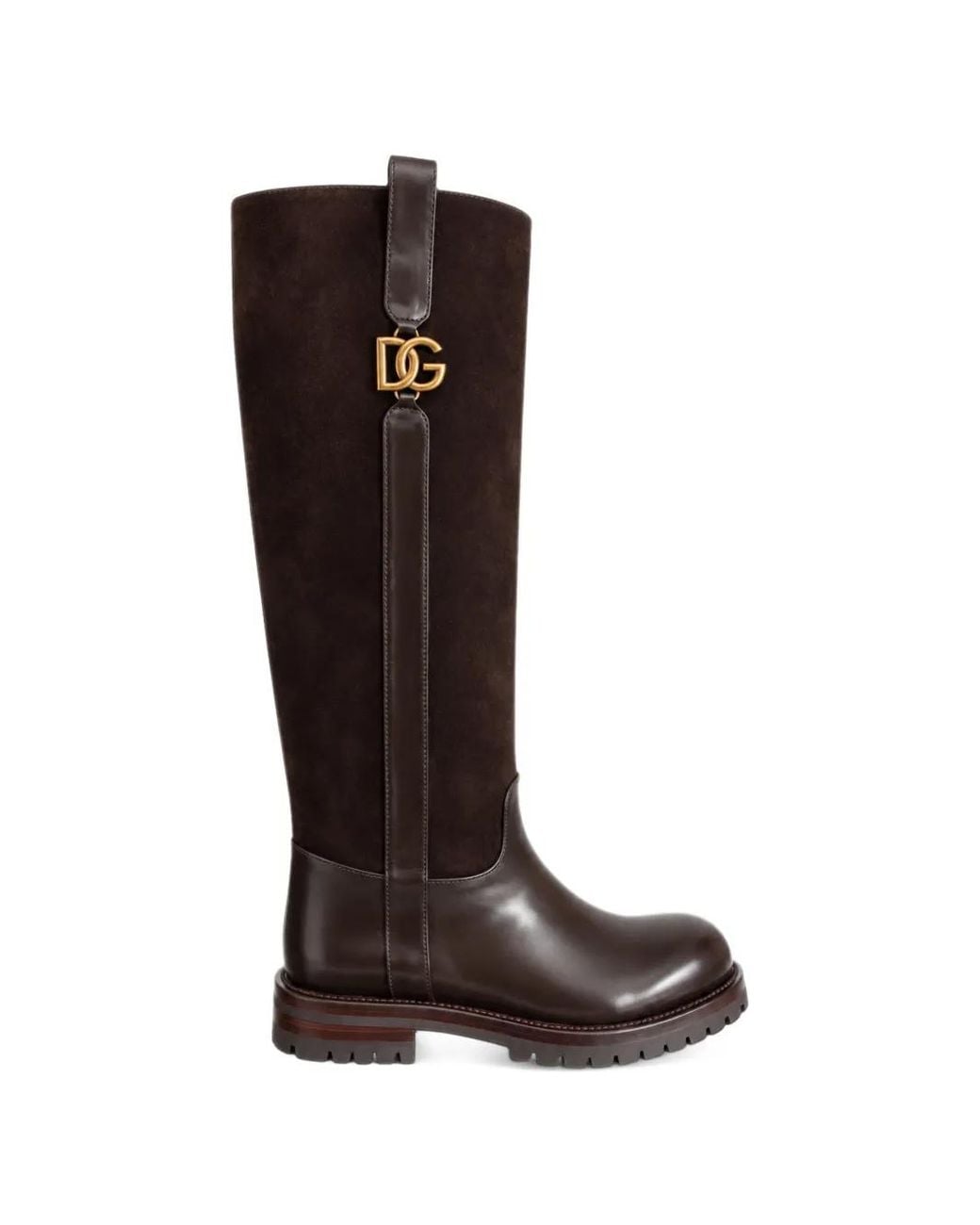 Dolce & Gabbana Brown Dg Logo Panelled Boots