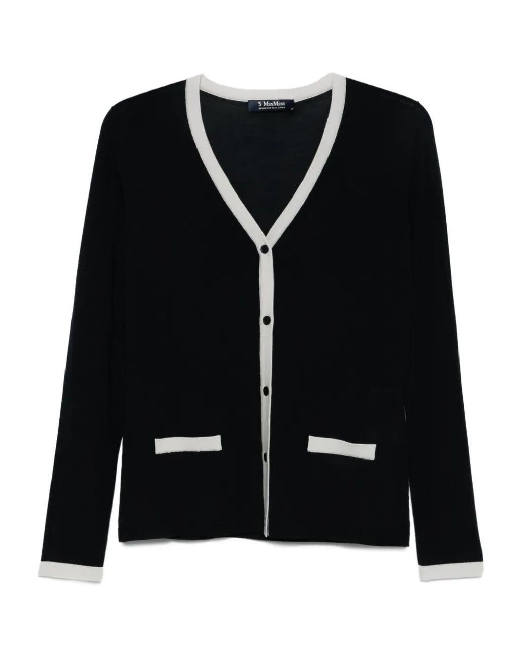 Max Mara Black Kenya Buttoned-Up Wool Cardigan