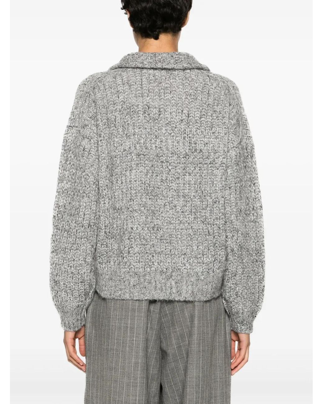 Ba&sh Gray Pullover Mit Stehkragen