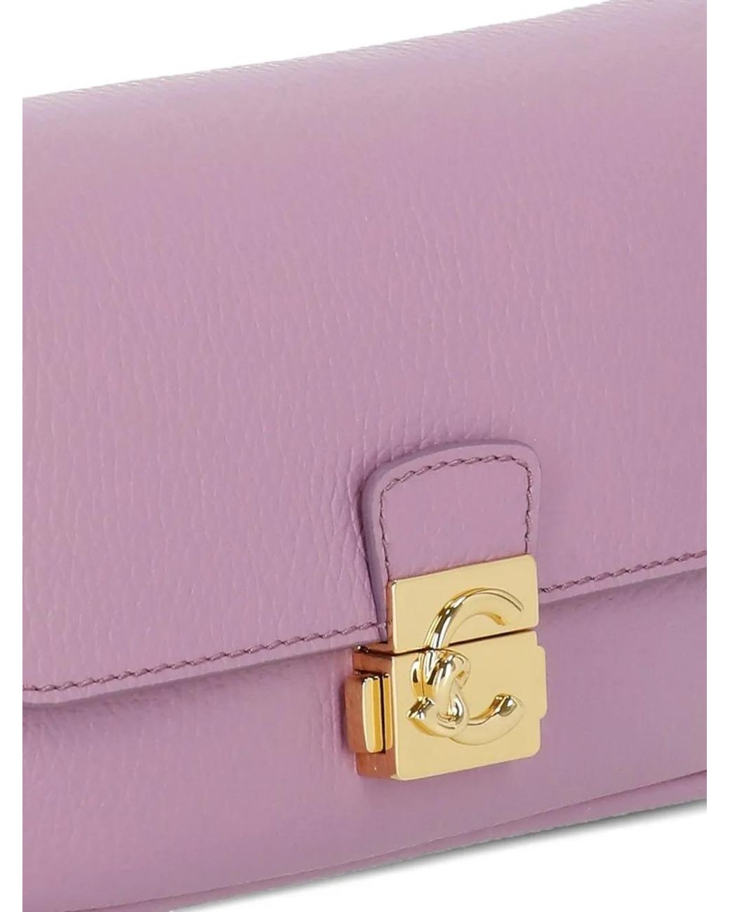 Coccinelle Purple C-Me Lock Grained Leather Shoulder Bag