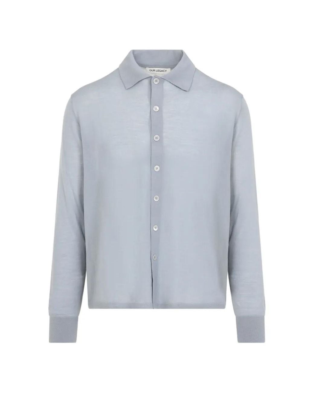 Our Legacy Blue Fall Button-Up Polo Cardigan for men