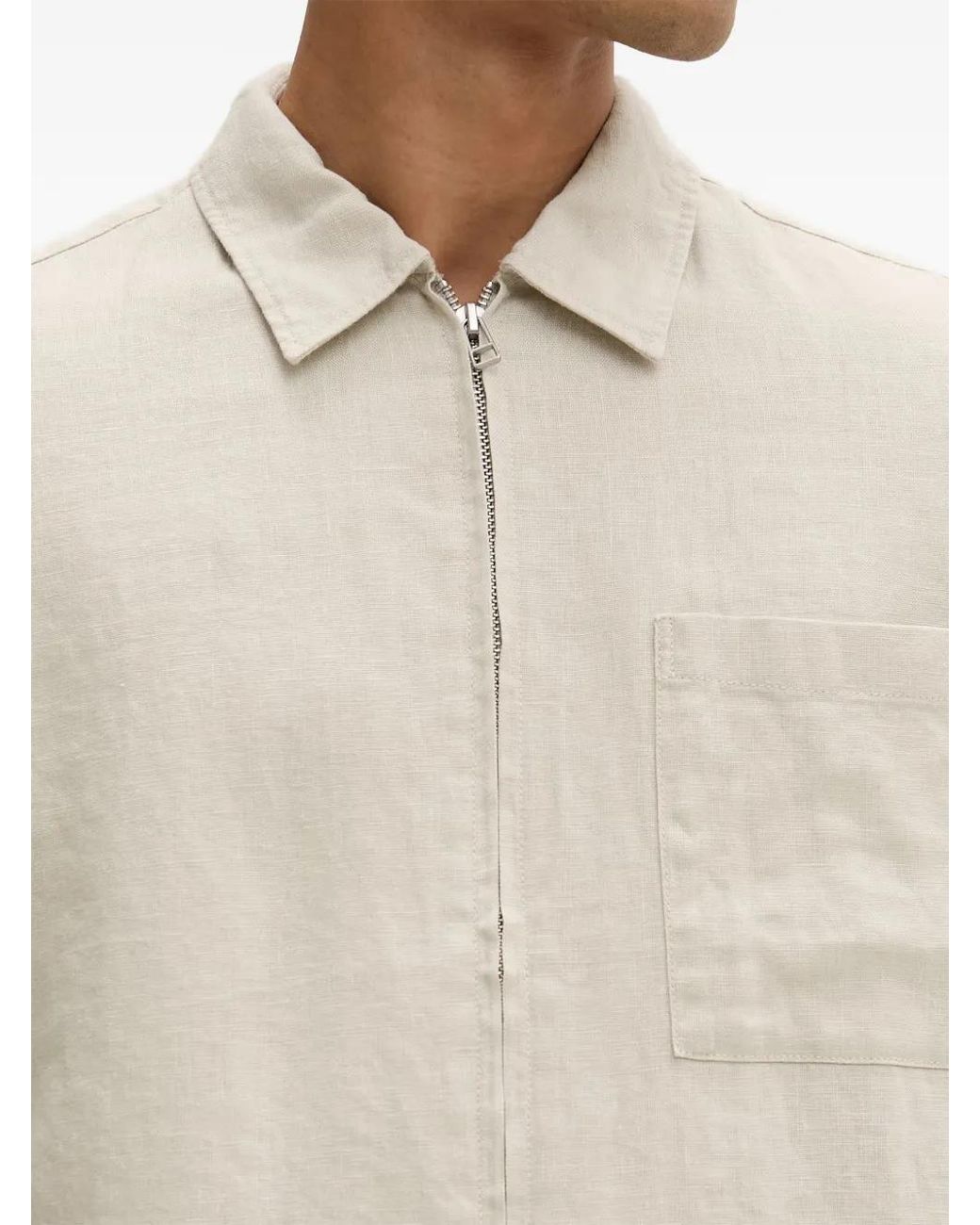 Marc O' Polo White Zip-Up Patch-Pocket Jacket for men