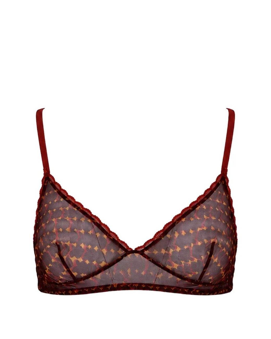 Laura Urbinati Brown Soutien-Gorge À Imprimé Géométrique Et Effet De Transparence