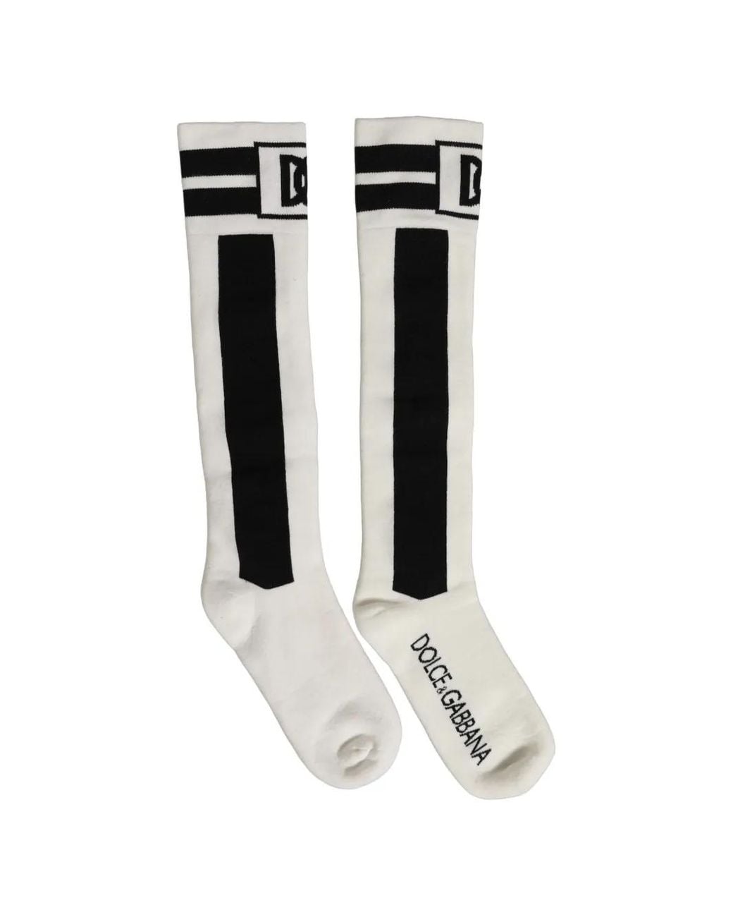 Dolce & Gabbana Black Dg Logo-Intarsia Knee-High Socks