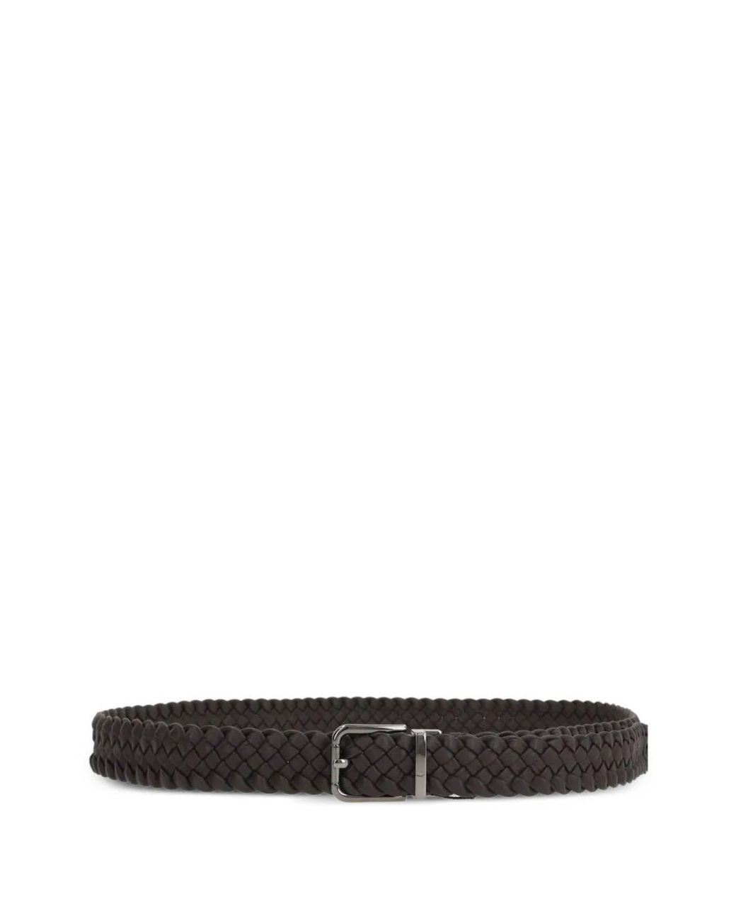 Dolce & Gabbana White Braided Leather Belt for men