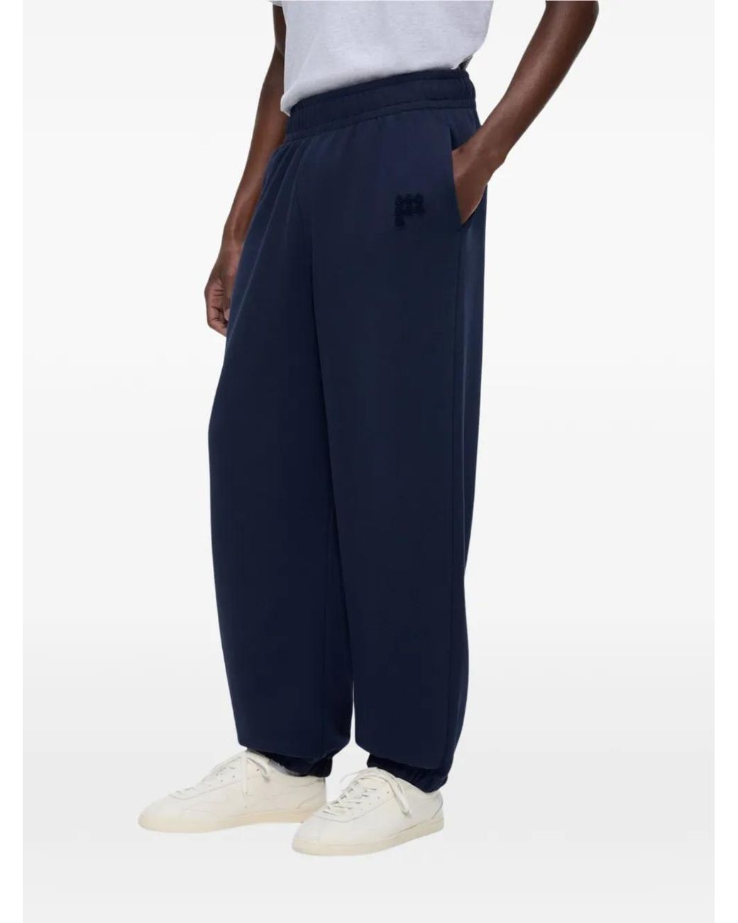 PANGAIA Blue Embroidered Track Trousers for men